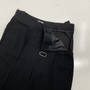 Vince Camuto womens size 12 Black Cropped Dress Pants Side Zipper Belts Pockets